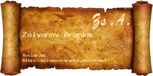 Zsivanov Aranka névjegykártya
