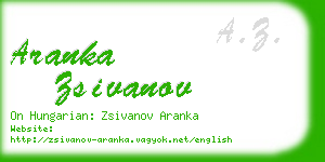 aranka zsivanov business card